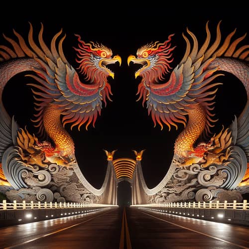 Phoenix Sculpture Bridge - Symbol of Prosperity and Artistry