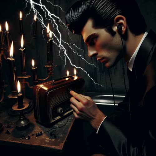 Gothic Greaser Tragedy: Vintage Radio Sparking Electric Shock