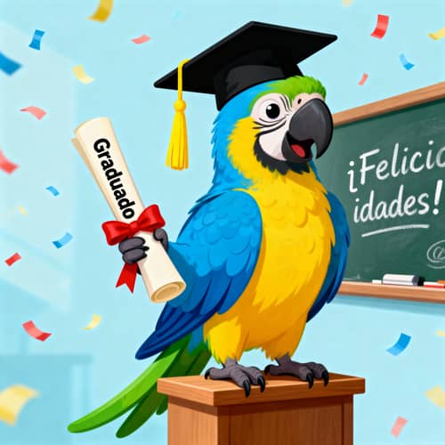Graduation Parrot Artwork - Unique Designs Graduation Parrot Artwork - Unique Designs