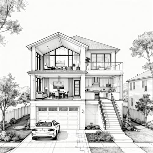 Modern House Blueprint with Sleek Design Features Modern House Blueprint with Sleek Design Features