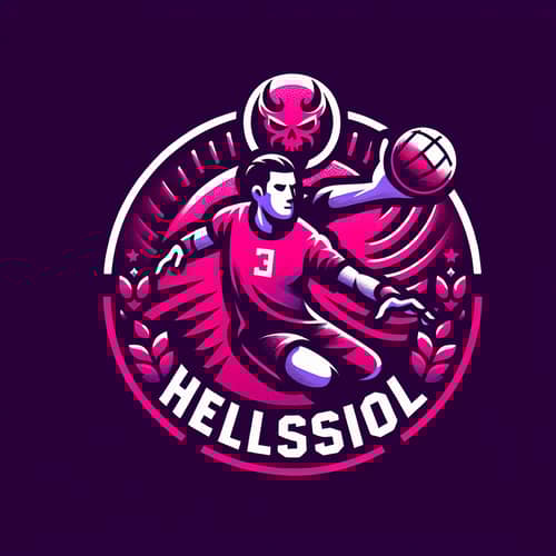 Clisson Handball Club Logo with Hellfest Touch in Pink & Purple