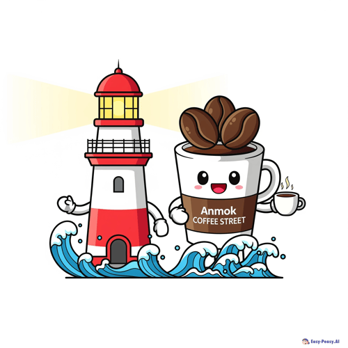 Cute Lighthouse Coffee Mascot | Gangneung's Symbol