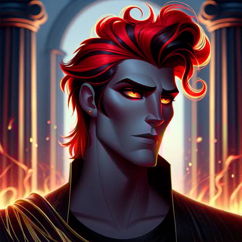 Hot Anime Hades: Ruler of the Underworld with Fiery Aura