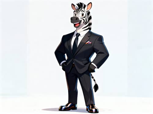 Cheerful Business Zebra: A Friendly Professional