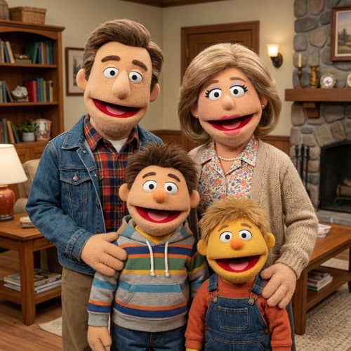 Fun Muppet Style Picture with Four Characters Fun Muppet Style Picture with Four Characters