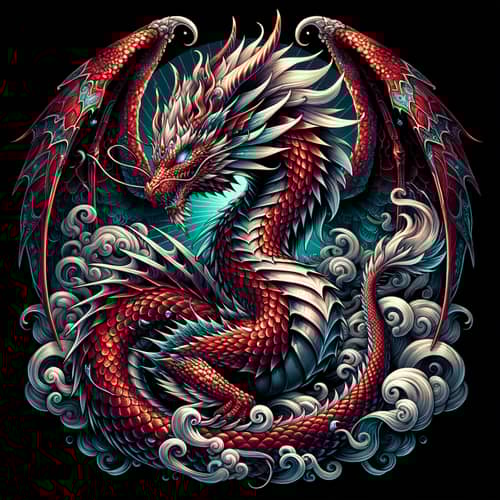 Intricately Designed Dragon T-Shirt Print
