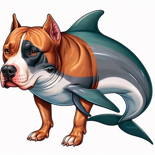 Unique Pitbull-Dolphin Fusion Illustration