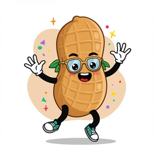 Playful Peanut Mascot: Fun & Energetic Design