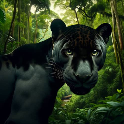 Black Jaguar in Amazon Jungle Walking Away | Majestic Wildlife Scene