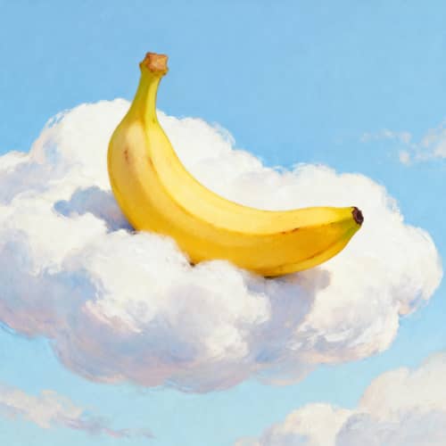 Banana on a Cloud - Unique Art Print Banana on a Cloud - Unique Art Print