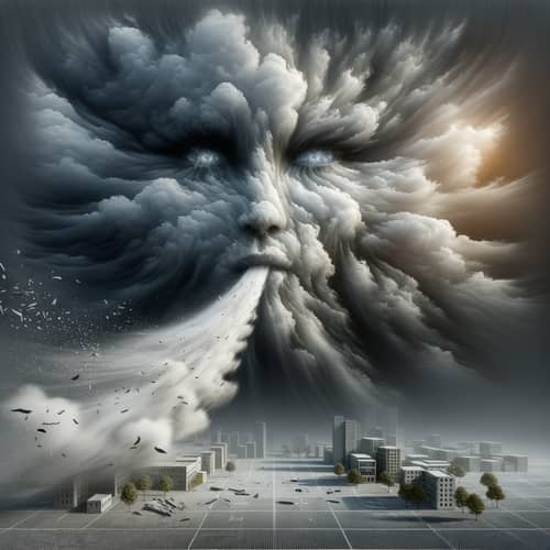 Female Stormcloud Unleashes Gale Force Winds, City Destroyed