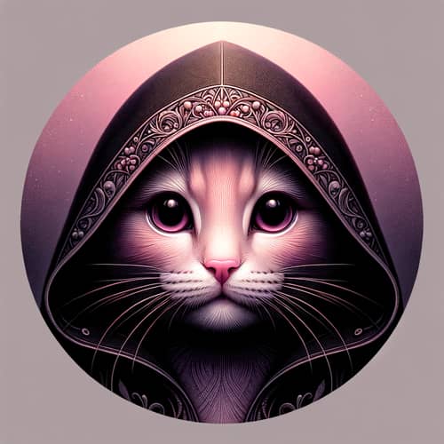 Hyper-Realistic Cat Portrait in Dollcore Style | Pink & Magenta