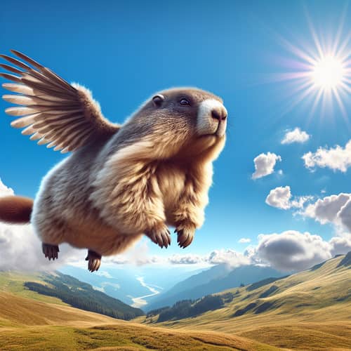 Winged Marmot: Playful Personification of Wind Nature