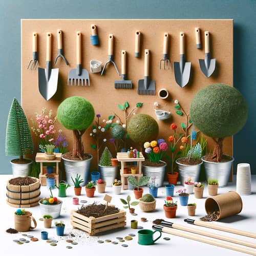 Miniature Nursery Garden | Recycled Materials Illustration