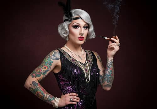 Stunning Vintage Flapper Drag Queen Portrait