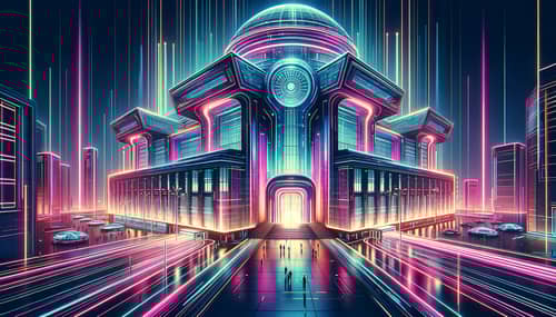 Futuristic School Building | Neon Architecture Design