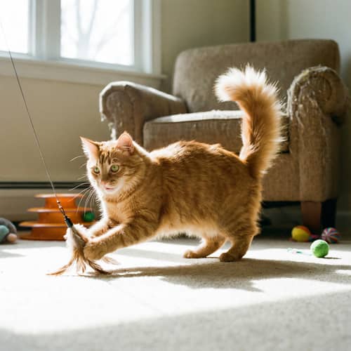 Playful Orange Tabby Cat with Green Eyes