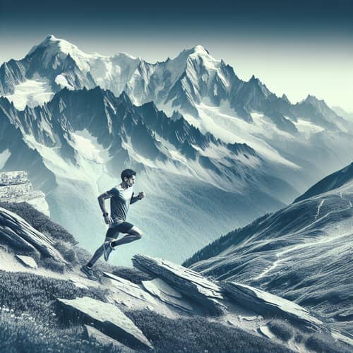 Hispanic Male Conquering Ultra Trail of Mont Blanc
