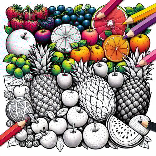 Vibrant Fruit Layer Illustration | Fresh and Colorful Fruits Artwork