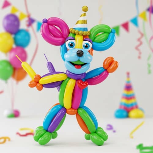 Fun and Colorful Balloon Decoration Mascot