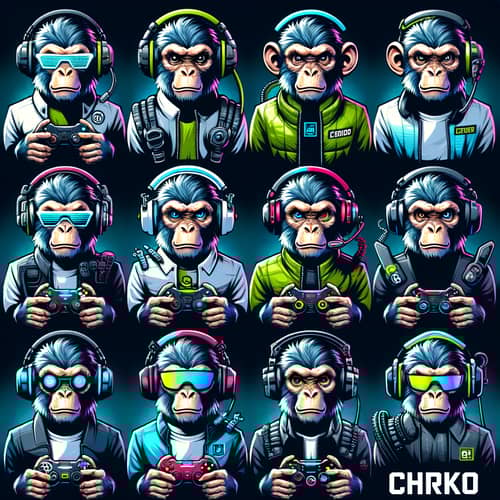 CHRKO Cybersport Team Monkey Avatars in Modern Attire