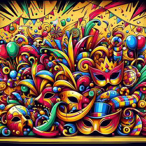 Vibrant Carnival Graffiti Background Design
