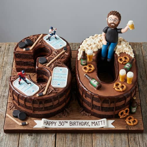 3D Chocolate Birthday Cake - Number 30 Design 3D Chocolate Birthday Cake - Number 30 Design