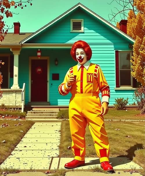 Ronald McDonald in Light Turquoise & Yellow Style - Ego Generation Calotype