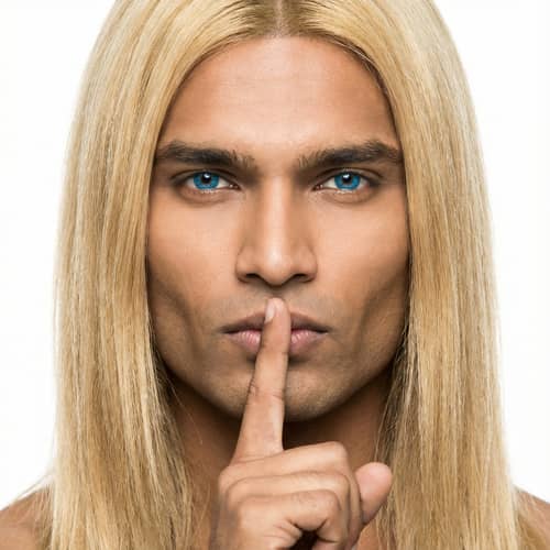 Stylish Indian Man Shushing on White Background