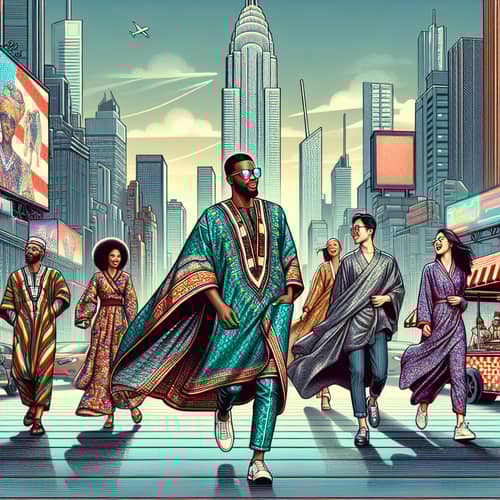 Vibrant Pop Culture Scene in a Modern Cityscape