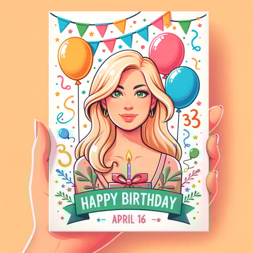 Vibrant Birthday Card for a 32-Year-Old Woman