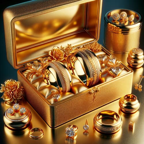 Exquisite Golden Jewelry Accessories and Wedding Rings