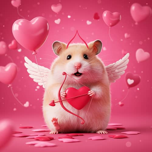 Cupid Hamster for Valentine's Day - Rollercoin