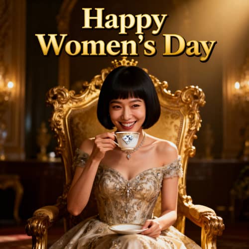 Happy Women's Day Movie Poster - Queen with Coffee Happy Women's Day Movie Poster - Queen with Coffee