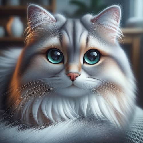 Charming Domestic Feline with Multi-layered Coat Sheen