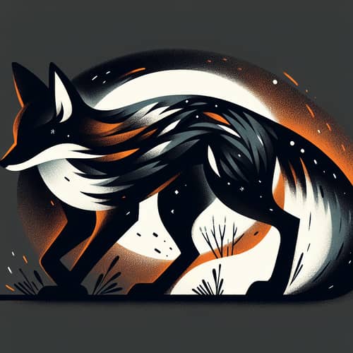 Shadowy Fox - Mysterious Illustration