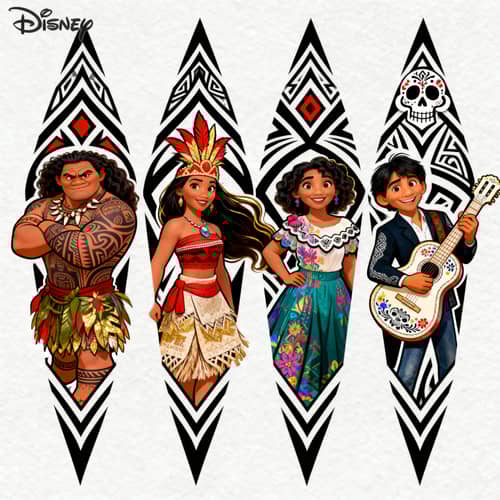 Disney Tribal Tattoo Designs Featuring Moana & More