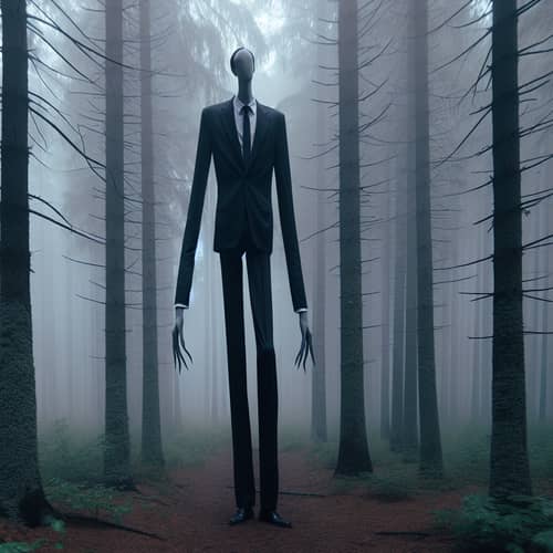 Eslenderman: Tall, Thin, Faceless Figure in Dark Suit