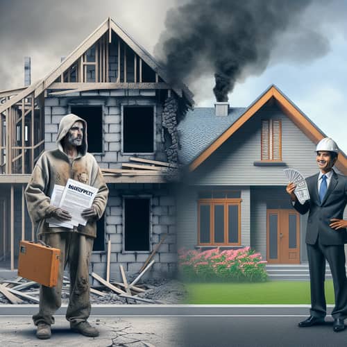 Detailed Image of Unfinished House & Completed Masterpiece