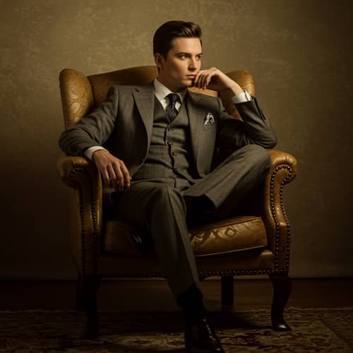 Timeless Elegance: A Model in Tailored Suit