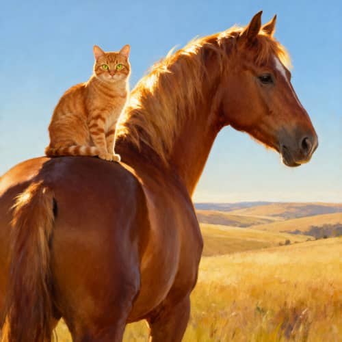 Feline and Horse: A Unique Bond in Nature