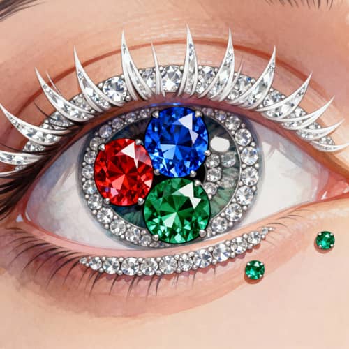 Stunning Eye Design with Colorful Diamonds Stunning Eye Design with Colorful Diamonds
