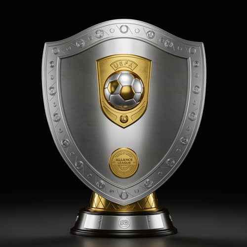 Intricate UEFA Football Trophy Shield