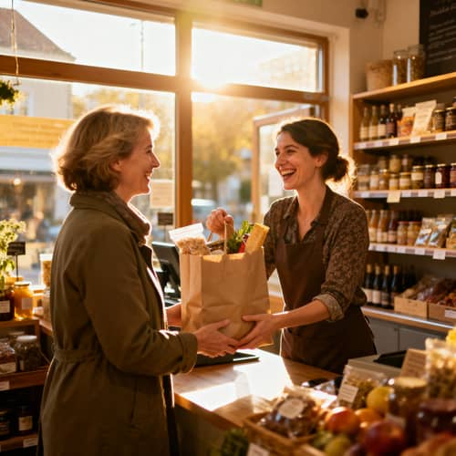 Joyful Shopping Experience in a Vibrant Store Joyful Shopping Experience in a Vibrant Store