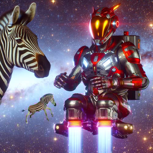 Zebra Swimming in Space with Ironman