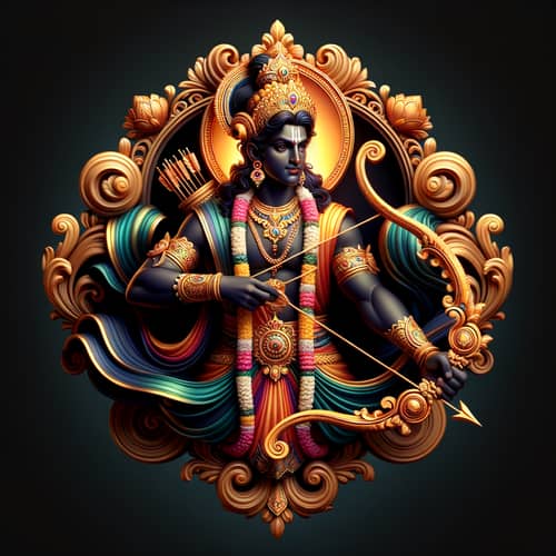 Divine 3D Representation of Lord Ram in Vibrant Attire