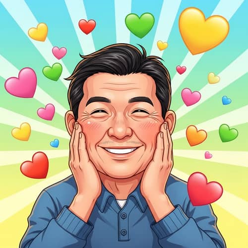 Radical Love: Cartoon Man with Hearts