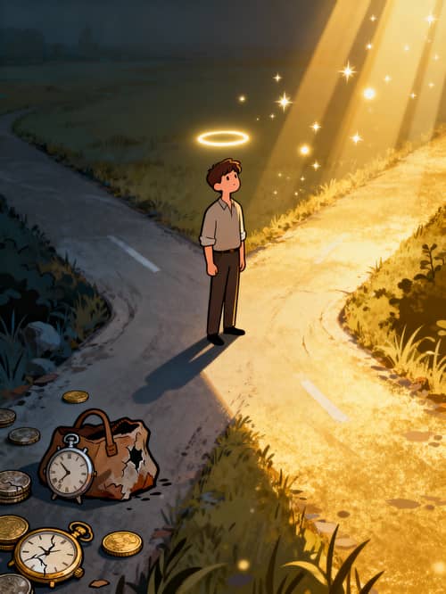 A Man at a Crossroads: Choices of Light and Loss