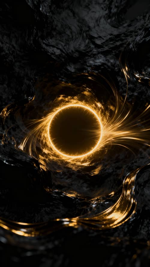 Vibrant Gold Halo on Black Texture | Energetic Pulse