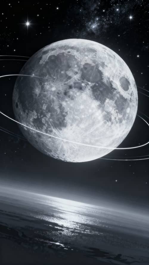 Cosmic Moonlit Serenity - Dark Orbital Beauty Cosmic Moonlit Serenity - Dark Orbital Beauty